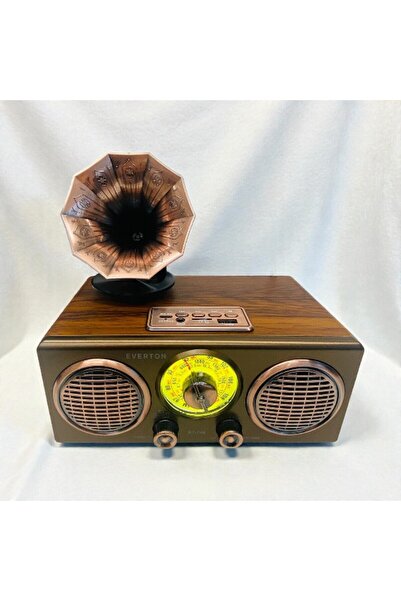 FeyzaDesign Nostaljik Bluetooth Radyo, USB, TF, AUX, Şarjlı, Çok Fonksiyonlu ...