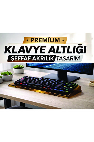 OZY DESIGN Bilgisayar Klavye Yükseltici pleksiglass 3 mm şeffaf & füme klavye...