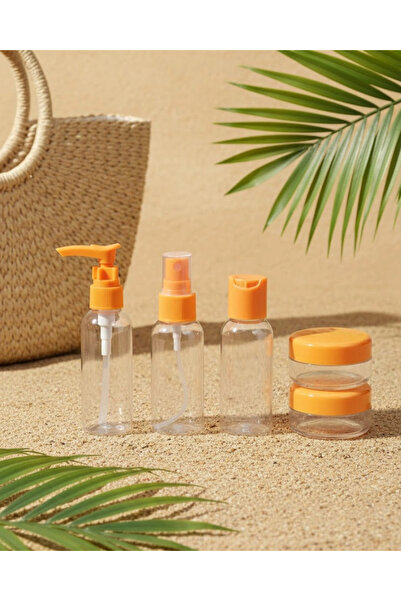 shopwave 5 Piece Portable Travel Bath Set Transparent Bottle Set