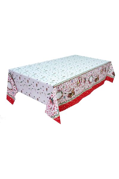 Mcf Cotton tablecloth - Easter, Bunny, red, 6 people 150x180 cm