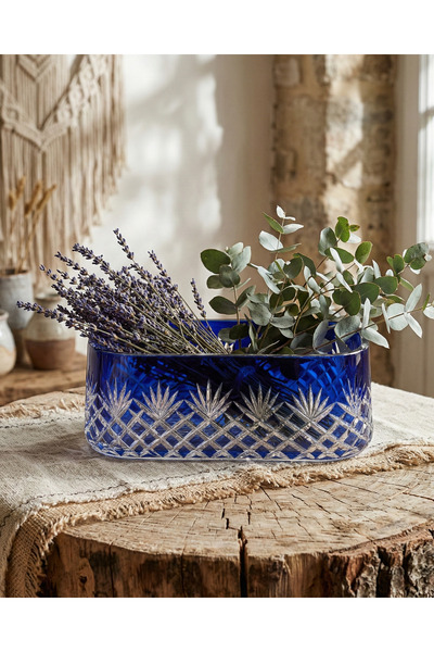 AKDEN STORE Cut-Out Decor Handmade Glass Gondola Bowl – Fruit Bowl & Serving ...