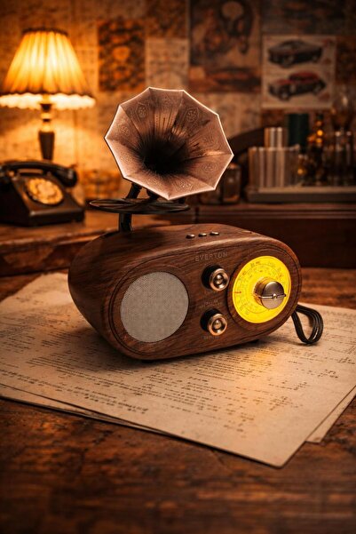 FeyzaDesign Retro USB Bluetooth Gramofon Müzik Çalar, Nostaji ve Taşınabilirlik