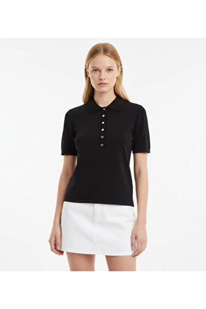 Park Karon Women's Polo Collar Snap Closure Knitwear Sweater 12435.Vrt