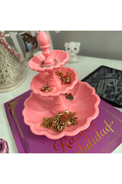 BalCraft Türkiye 3 Tiers Pink Jewelry Stand Ring Necklace Stand Plastic