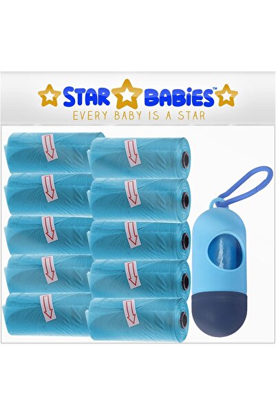 STAR BABiES عبوة من 10 أكياس معطرة للاستخدام مرة واحدة مع موزع - أزرق