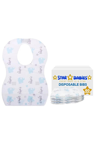 STAR BABiES مرايل استخدام مرة واحدة - عبوة من 60 مريلة - بنقشة الفيل