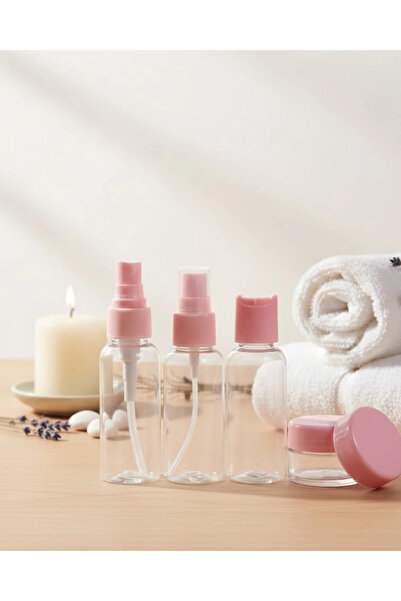 shopwave 5 Piece Travel Size Cosmetic Set Transparent Organizer