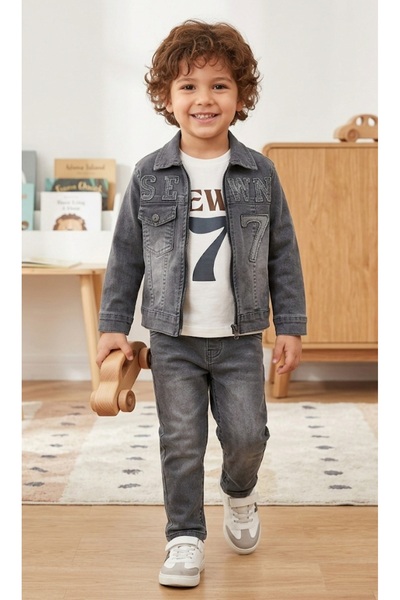 BEGONYA BEBECE KIDS Costum de blugi pentru băieți, pantaloni, jachetă, tricou...