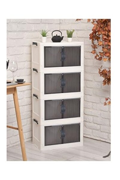 markentegra 4 Katlı Kapaklı Portatif Organizer Dolap - Pratik Saklama Çözümü