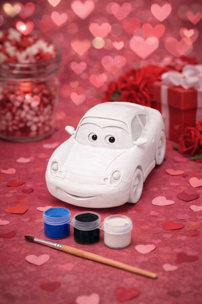 PRİNTELLA Sevgililere ve Çocuklara Özel Araba Boyama Seti 3 Renk Boya ve Fırç...