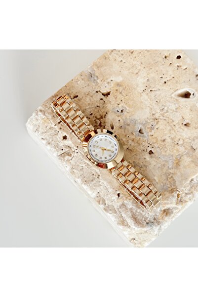 Vesce Atelier Doves Gold Watch White