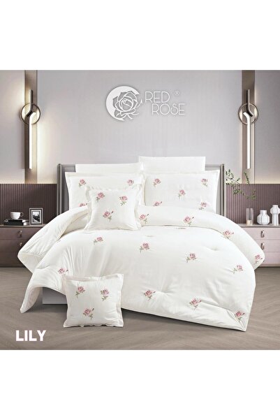 REDROSE COLOR Summer Embroidered Double Bedspread - Microfiber - 8 Piece Set ...