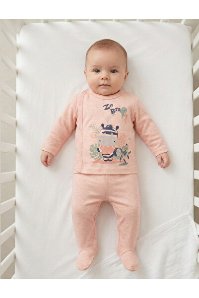 Elbebek Baby طقم أحذية أطفال مطبوعة بنقشة الحمار الوحشي 100% قطن (0-3 أشهر)