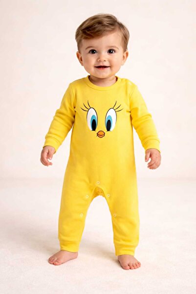 derin baby بذلة أطفال لطيفة مطبوعة باللون الأصفر من القطن بنسبة 100% للبنات و...