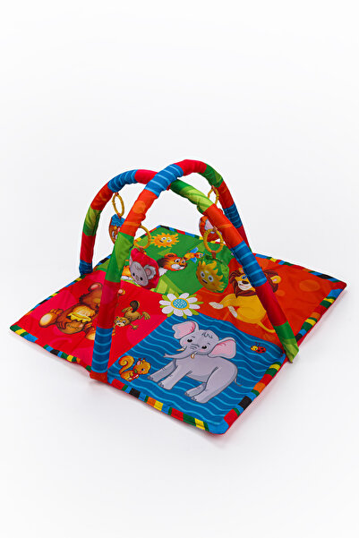 Lui Baby Bebek Neşeli Hayvanlar Oyuncaklı Oyun Halısı Minderi Hediyelik 75x75 Cm