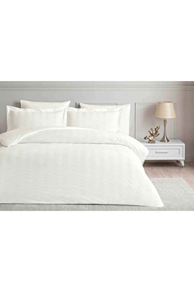 Linens White Collection Gracine UC Pamuk Jakar Çift Kişilik Nevresim Takımı B...