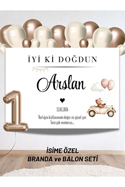 Hobi Sepeti İsimli Araba Konseptli Konseptli Balonlu Doğum Günü Duvar Brandas...