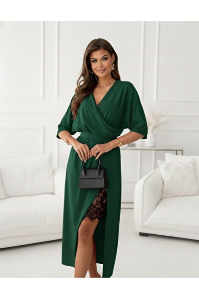 FRESCO SCARFS Women's Long Sleeve Double-Breasted Collared Side Ruched Midi I...