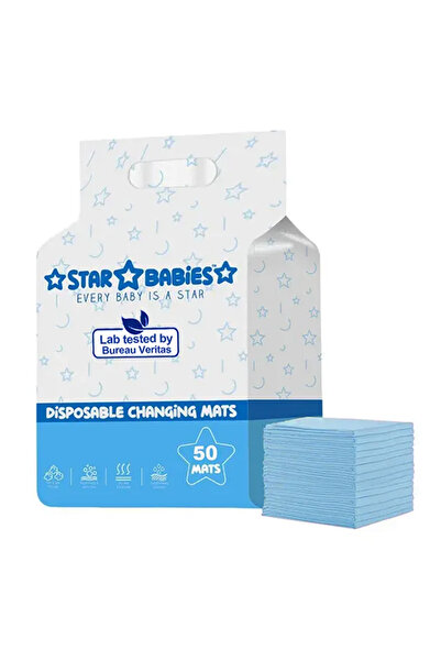 STAR BABiES حصائر تغيير الحفاضات للاستخدام مرة واحدة (45 × 60 سم) كبيرة - عبو...