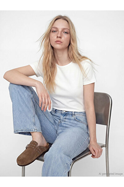 LC Waikiki Rmz Gi̇yi̇m Farkiyla Zero Roba Collar Women's T-Shirt