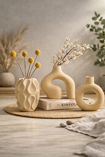 rufhomedesign 15 Cm 3 LÜ SET İskandinav Tarzı Bohem Vazo Pinterest Pampas Vaz...