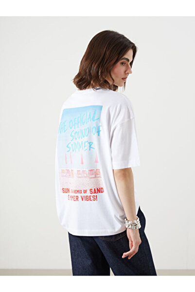 LC Waikiki Rmz Gi̇yi̇m Farkiyla Zero Roba Collar Printed Loose Fit Women's T-...