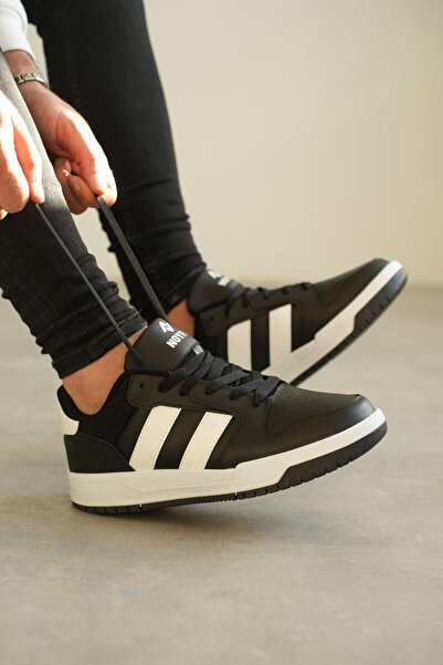 gizlitopuk 7 cm Height Increasing Hidden Heels Black and White Detailed Men's...