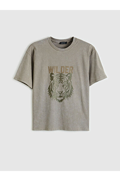 LC Waikiki Kaplan Printed Oversized Women's T-Shirt