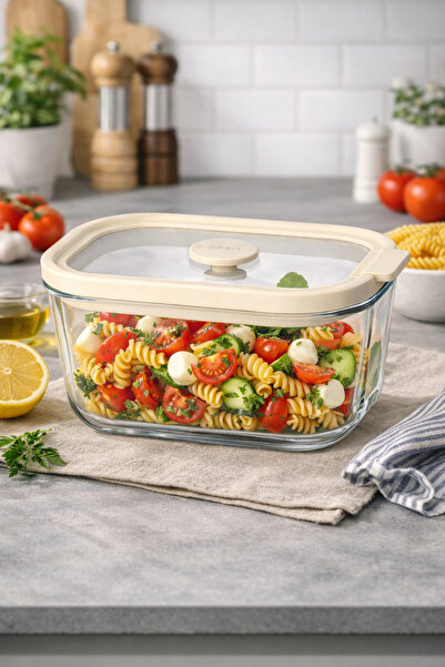 welcomein 470 ml Krem Kapaklı Cam Saklama Kabı Hava Sızdırmaz, Mikrodalga & B...