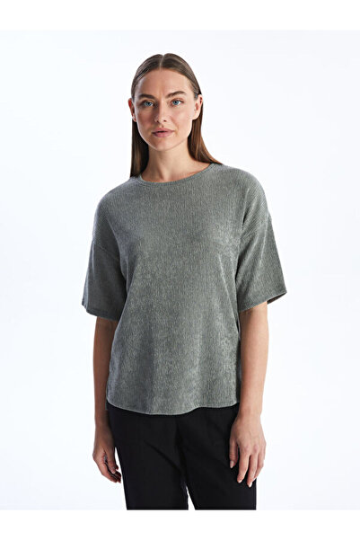 LC Waikiki  Crew Neck Plain Short Sleeve Oversize Women's T-Shirt