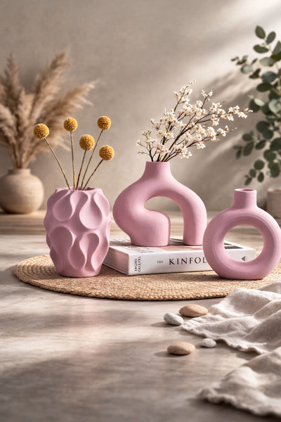 rufhomedesign 15 Cm 3 LÜ SET İskandinav Tarzı Bohem Vazo Pinterest Pampas Vaz...