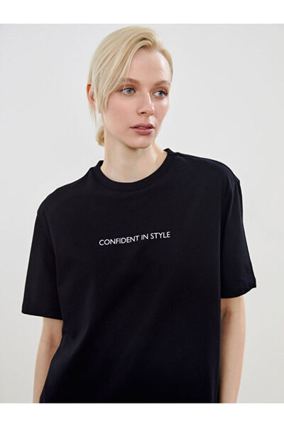 LC Waikiki Crew Neck Printed Oversize Women's T-Shirt