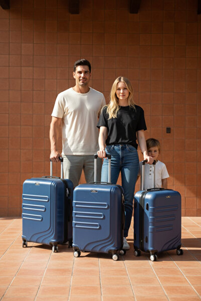 ALBATROS 3, lü Set Kırılmaz Polipropilen Silikon Valiz Bavul Seyahat Çantası