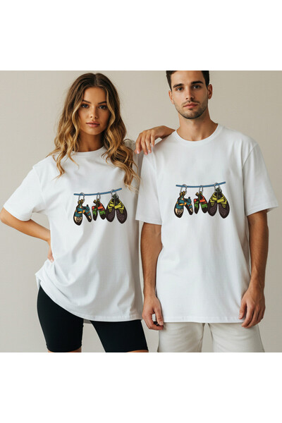 Kidilia Climbing Shoes Visual Unisex Crew Neck Design Tshirt