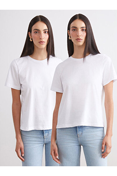 LC Waikiki RMZ GİYİM FARKIYA تي شيرت نسائي بياقة روبا من نوع Zero، عبوة من قط...