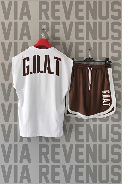 Vordevia G.O.A.T Printed Zero Sleeve Sports Tshirt and Black Shorts Sports Set