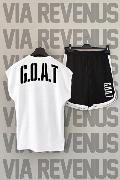 Vordevia G.O.A.T Printed Zero Sleeve Sports Tshirt and Black Shorts Sports Set
