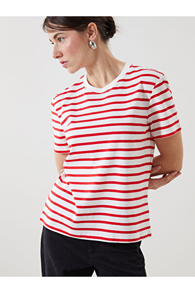 LC Waikiki Striped 100% Cotton Women's T-Shirt