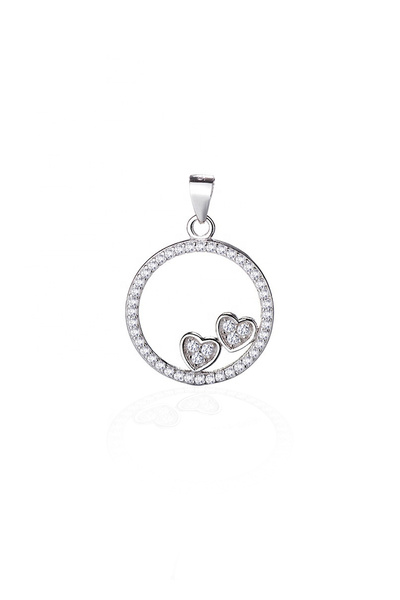 SPARKLES Pendant Heart Circle Silver 925