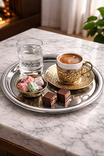 KEA 23 cm Yuvarlak Gümüş Tepsi – Paslanmaz Çelik Aynalı Yüzey Şık Sunum & Kah...