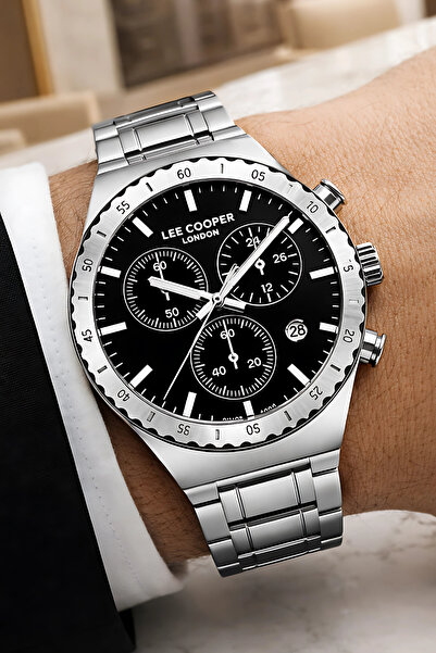 Lee Cooper Silver Color Steel Strap Men's Wristwatch 3Atm Bracelet Sdlc030