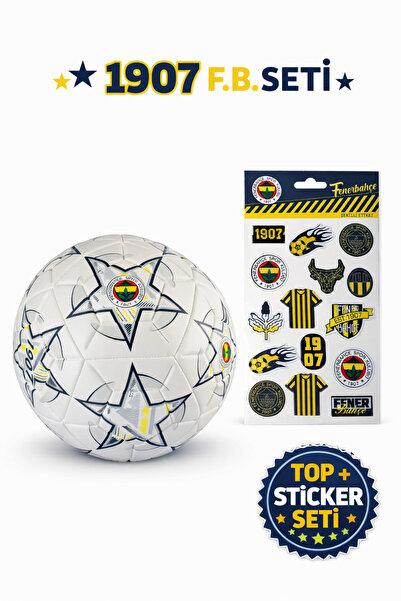 Fenerbahçe Lisanslı Futbol Topu + Sticker Seti 1907 FB Taraftar Hediye Seti No.5
