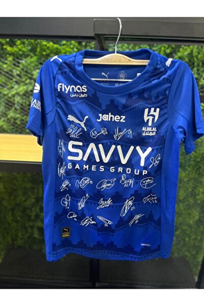 NO N4ME Al Hilal Blue T-Shirt 2026 Signed by Players - Available in Kids' Siz...