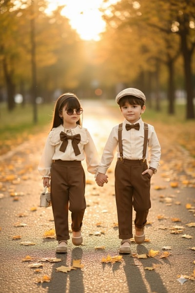 MİA SHİNE S Kardeş Kombin Classic Style Shirt Pants Suspenders Bow Tie Boy's ...