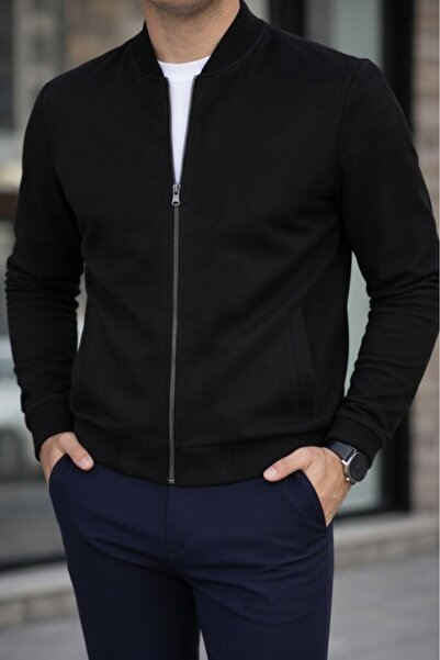 Kanonik Education Men's Long Sleeve Front Zipper Suede Jacket