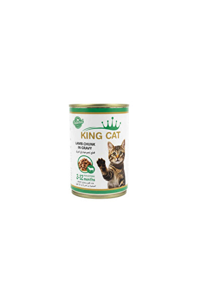 King Cat Wet Food for Cats Lamb Chunks in Gravy for Kittens 2–12 Months 400g