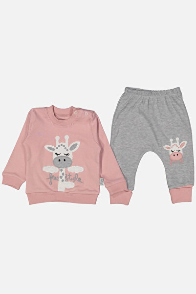 Generic Brand Giraffe Embroidered 100% Cotton Baby Girl Set