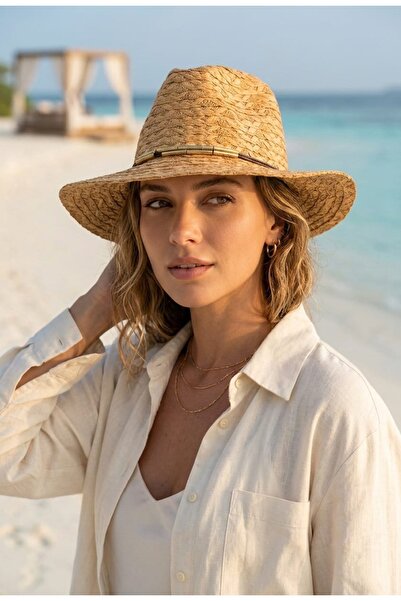 LAGRANZE Pălărie de vară texturat cu detalii metalice