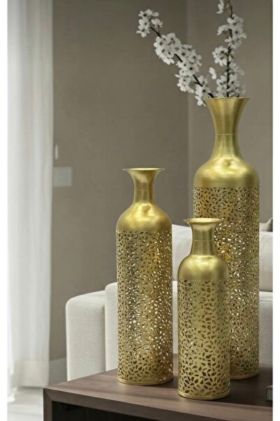 veraev طقم مزهريات "مايا" الذهبية – لمسة ملكية لمنزلك ✨