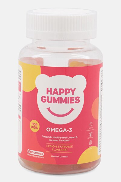 happy gummies 60 Pcs Omega-3 Supplements, Pink